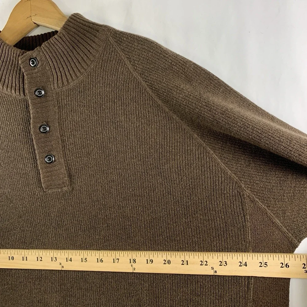 Tommy Bahama Mens 100% Cotton Mock Henley Pullover Sweater Sz XL Coastal Preppy